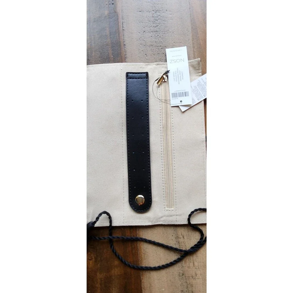 Chico's Jewelry Roll Tan Black NWT Leopard Print Travel Organizer Tassel MSRP$59